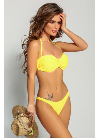 Желтый демисезонный купальник бикини, раздельный, бандо Katrin
