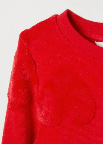 H&M світшот сердечка червоний кежуал поліестер