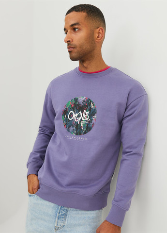 Фиолетовый свитшот Jack & Jones абстрактный (301203904)
