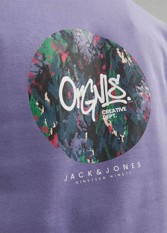 Фиолетовый свитшот Jack & Jones абстрактный (301203904)