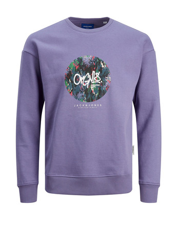 Фиолетовый свитшот Jack & Jones абстрактный (301203904)