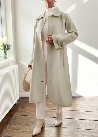 Плащ SHEIN тренчкот на кнопках демисезон (366090950)