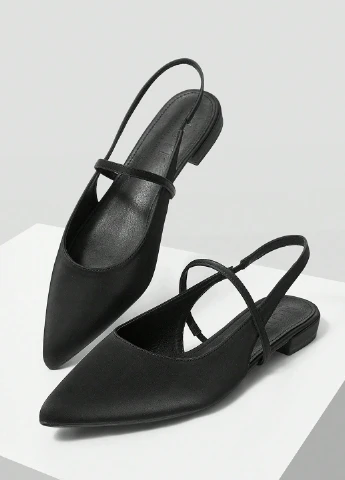 SHEIN Туфли слингбеки черный з искусственная кожа, китай — демисезон (338193944)
