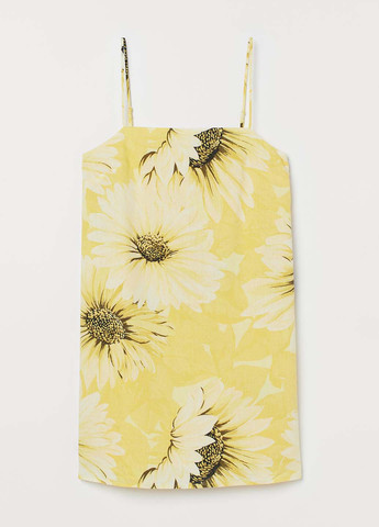 Світло-жовтий кежуал сукня H&M з квітковим принтом