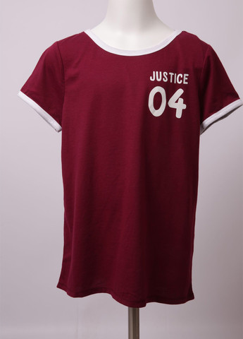 Бордовая летняя футболка Justice