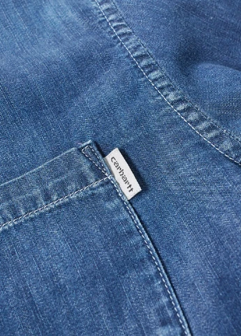 Синяя джинсовая рубашка однотонная Carhartt