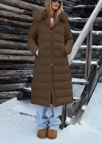 Коричневая зимняя куртка SHEIN