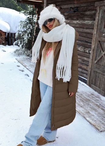 Коричневая зимняя куртка SHEIN