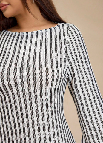 Чорно-білий кежуал сукня силуетна, кльош SHEIN в смужку