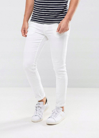 Белые кэжуал демисезонные зауженные брюки New Look