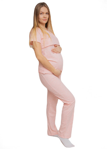 Рожева всесезон 88296038829(55)06 піжама для вагітних і годуючих з секретом для годування (футболка + штани) рожева футболка + штани HN Рита