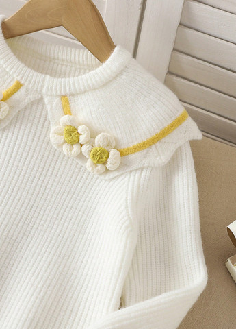 Молочный демисезонный свитер джемпер SHEIN