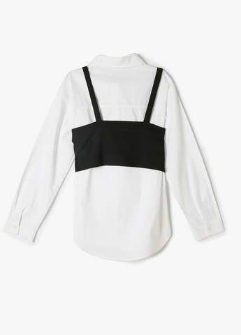 Белая классическая рубашка однотонная KOTON