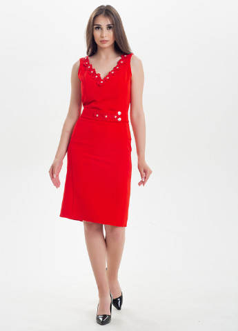 Красное кэжуал платье Sellin однотонное