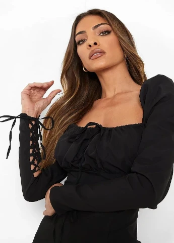 Чорна кежуал плаття, сукня Boohoo однотонна