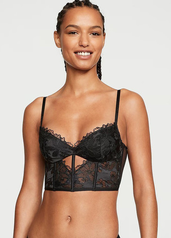 Чорний демісезонний комплект (бюстьє, трусики) Victoria's Secret