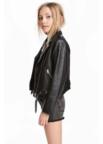 Чорна демісезонна куртка косуха H&M