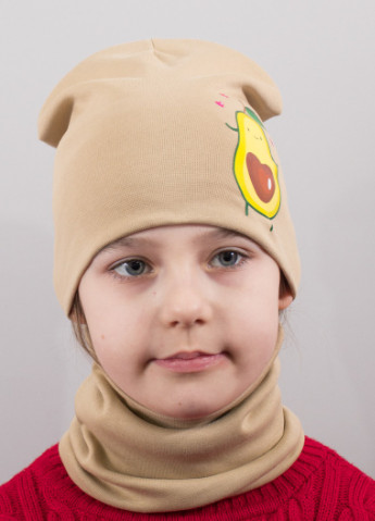 Детская шапка с хомутом КАНТА "Авокадо" размер 48-52 беж (OC-802) Канта (220180415)
