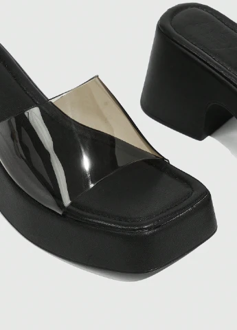 Черные шлепанцы SHEIN прозрачные