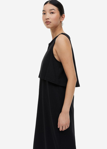 Черное кэжуал платье для беременных и кормящих H&M однотонное