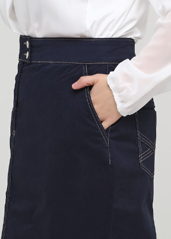 Темно-синяя джинсовая однотонная юбка Heine карандаш