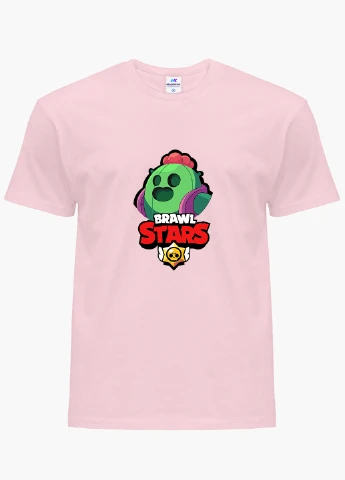 Розовая демисезонная футболка детская спайк бравл старс (spike brawl stars)(9224-1030) MobiPrint