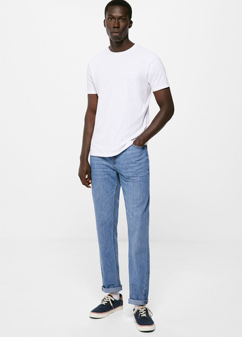 Голубые демисезонные прямые джинсы Springfield