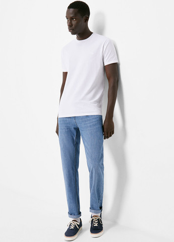 Голубые демисезонные прямые джинсы Springfield