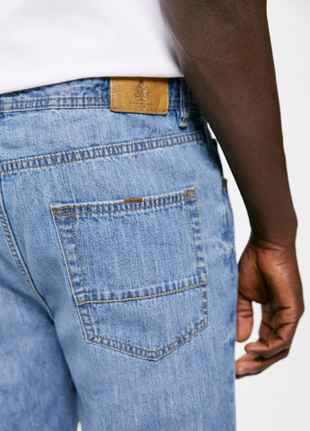 Голубые демисезонные прямые джинсы Springfield