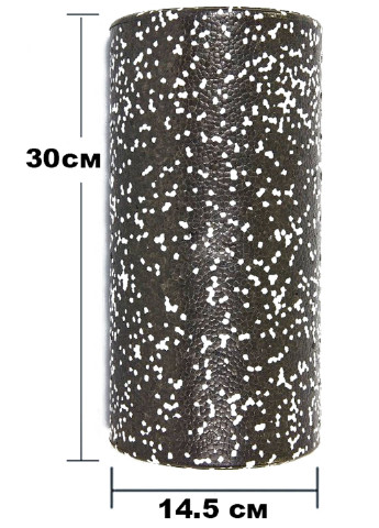 Массажный ролик PolyFoam Roller 30 см твердый черный-белый (лёгкий роллер-валик для йоги, массажа всего тела) EasyFit (237657458)