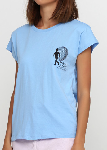 Голубая летняя футболка IVY