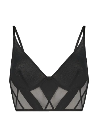 Чёрный топ бюстгальтер Hunkemoller с косточками полиамид