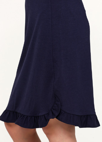 Темно-синяя кэжуал однотонная юбка S.Oliver а-силуэта (трапеция)