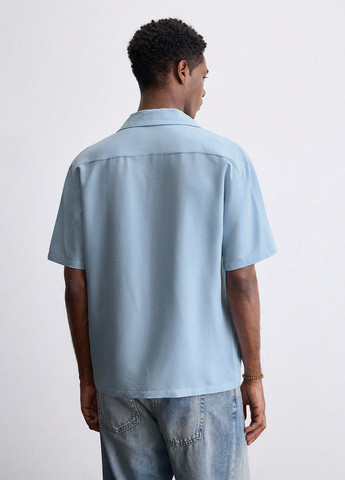 Светло-голубой классическая, кэжуал рубашка однотонная SHEIN