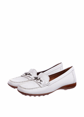 Белые женские кэжуал туфли с пряжкой на низком каблуке итальянские - фото