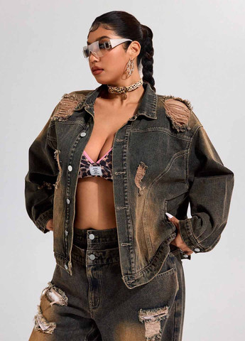 Темно-сіра демісезонна куртка SHEIN