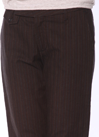 Темно-коричневые кэжуал демисезонные прямые брюки Ra-Re