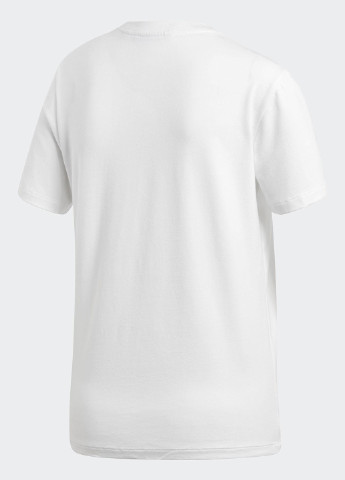 Белая летняя футболка с коротким рукавом adidas
