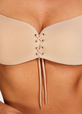 Бежевий невидимка бюстгальтер Hunkemoller без кісточок поліамід