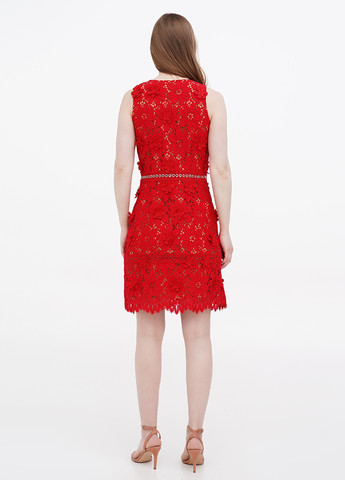 Темно-красное кэжуал платье футляр Michael Kors однотонное