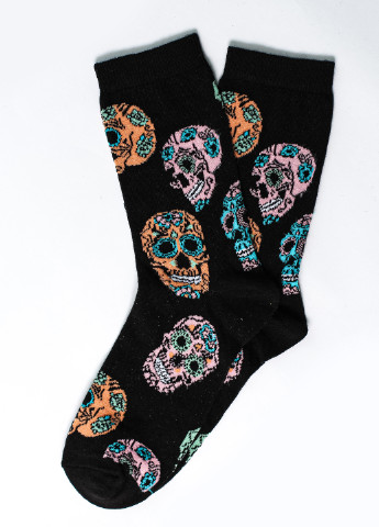 Шкарпетки Черепа 222-73 Crazy Llama`s чорні повсякденні