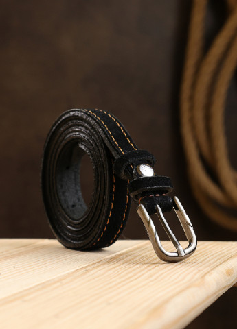 Замшевий оригінальний жіночий ремінь 20756 Чорний Vintage (249995349)