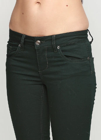 Бутылочный зеленые демисезонные зауженные джинсы Liu-Jo