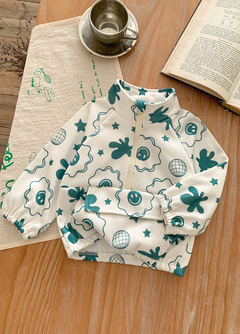 SHEIN свитшот абстрактный молочный кэжуал полиэстер