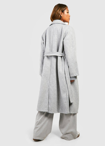 Серое демисезонное Пальто однобортное Boohoo