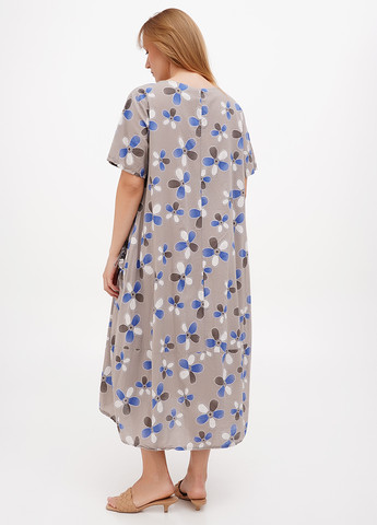 Сіра кежуал сукня оверсайз L&N з квітковим принтом