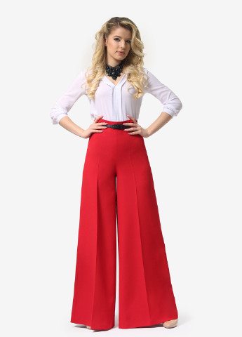 Красные кэжуал демисезонные клеш брюки Lila Kass