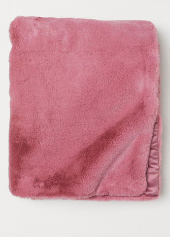 Плед, 110х150 см H&M однотонный розовый