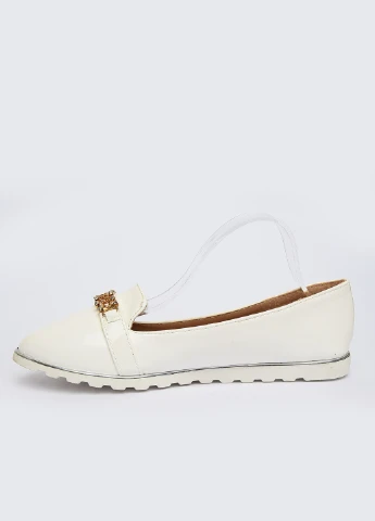 Женские балетки с украшением женские белые Let's Shop | белые однотонные искусственная кожа (254884266)
