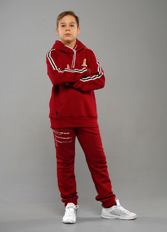Червоний демісезонний cпортивний костюм без начосу брючний Tiaren Kim